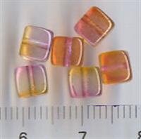 Glasperlen Würfel Orangerot