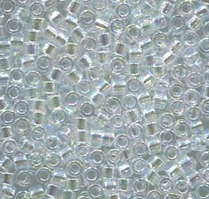 8/0 Delica Transparent Crystal AB 51