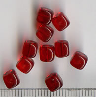 Glasperlen Würfel Rot