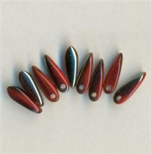 Dagger Beads Rot mit Hematite Bedampfung