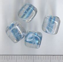 Glasperlen Würfel Blau