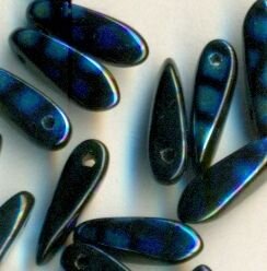Dagger Beads Schwarz mit Spezial Bedampfung