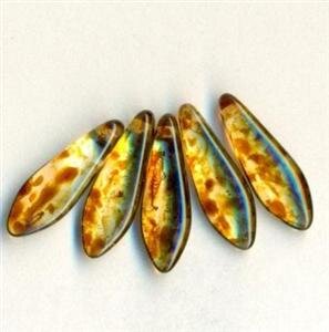 Dagger Beads Amber Travertin bedampft