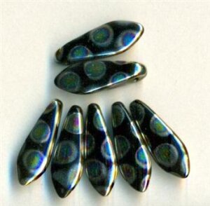 Dagger Beads Schwarz Peacock bedampft