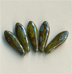 Dagger Beads Grün Picasso bedampft