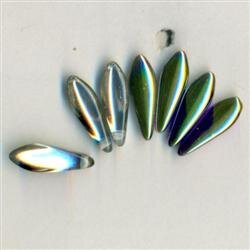 Dagger Beads Klar eine Seite Grün bedampft