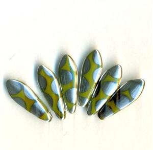 Dagger Beads Grün mit Spezial Silber Bedampfung
