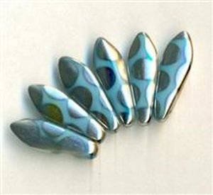 Dagger Beads Hellblau mit Silber Bedampfung
