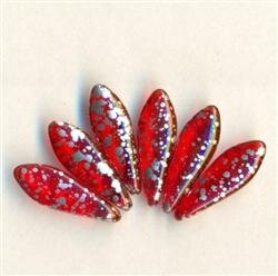 Dagger Beads Rot mit Silbersprenkel