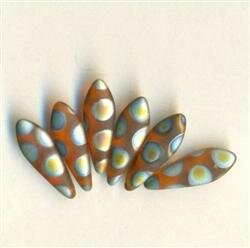 Dagger Beads Braun Matt mit Peacock bedampft