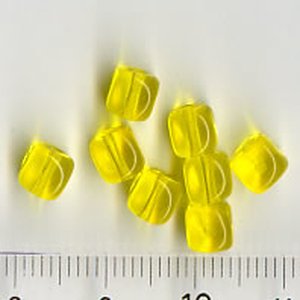 Glasperlen Würfel Gelb