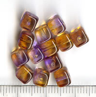 Glasperlen Würfel Braun-Violet