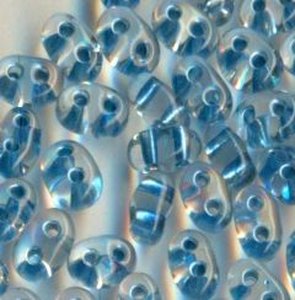 PRECIOSA Twin Beads Crystal mit Blaueinzug