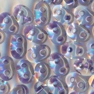 PRECIOSA Twin Beads Crystal mit Violetteinzug