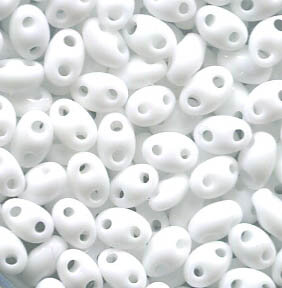 PRECIOSA Twin Beads Opak Weiß