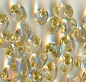 PRECIOSA Twin Beads Crystal mit Goldbrauneinzug