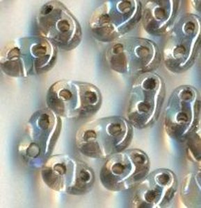 PRECIOSA Twin Beads Crystal mit Brauneinzug