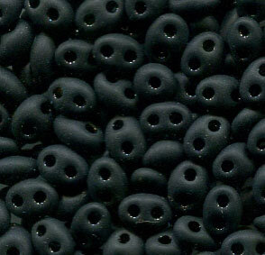 PRECIOSA Twin Beads Opak Schwarz Matt