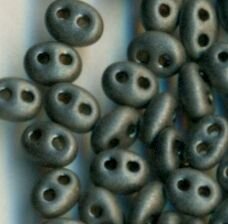 PRECIOSA Twin Beads Matt Dunkelgrau Metallic