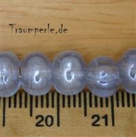 Glasperlen Oval Tr. Hellblau