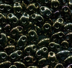 PRECIOSA Twin Beads Braun Rainbow Metallic 59115