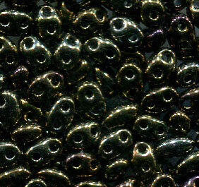 PRECIOSA Twin Beads Braun Rainbow Metallic 59115