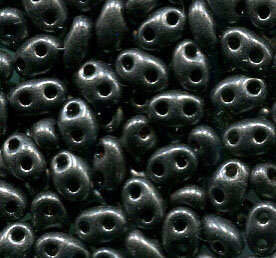 PRECIOSA Twin Beads Matt Dunkelgrau Metallic 23918