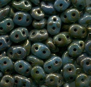 SuperDuo-Beads TURQUOISE  BLUE SENEGAL BROWN-PURPLE 63030/15695