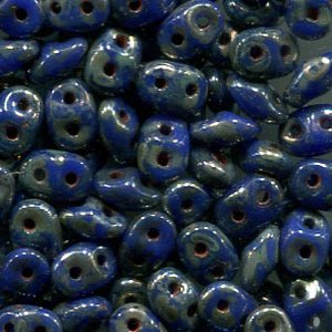 SuperDuo-Beads OPAQUE BLUE PICASSO 33050/43400
