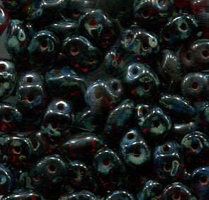 SuperDuo-Beads RUBY TRAVERTIN DARK 90080/86805