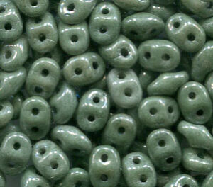 SuperDuo-Beads CHALK GREEN LUSTER 03000/14459