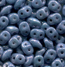 SuperDuo-Beads CHALK WHITE BLUE LUSTER 03000/14464