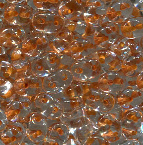 SuperDuo-Beads CRYSTAL DARK TOPAZ LINED
