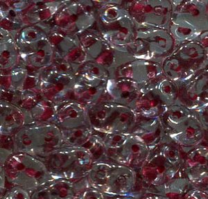 SuperDuo-Beads CRYSTAL DARK RED LINED