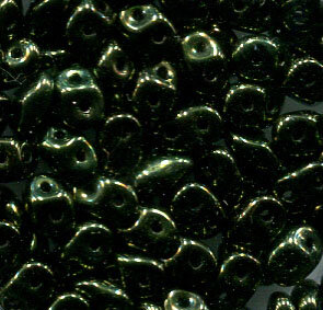 SuperDuo-Beads JET RED LUSTER (GRÜN) 23980/14495