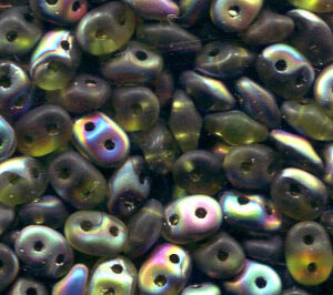 SuperDuo-Beads GREEN VITRAIL MATT