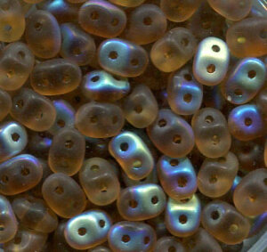 SuperDuo-Beads DARK TOPAZ AB MATT