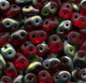 SuperDuo-Beads RUBY VITRAIL MATT  90080/28171