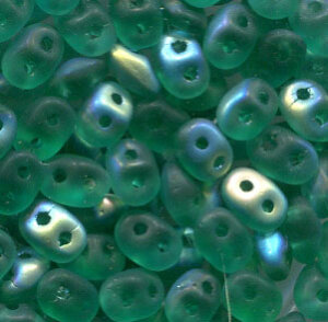 SuperDuo-Beads EMERALD AB MATT