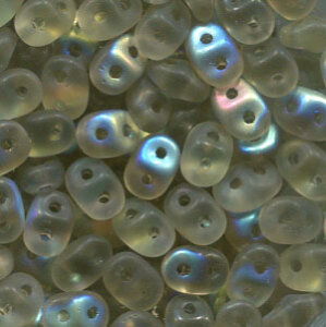 SuperDuo-Beads SMOKE GREY AB MATT
