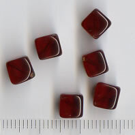 Glasperlen Würfel Dunkelrot